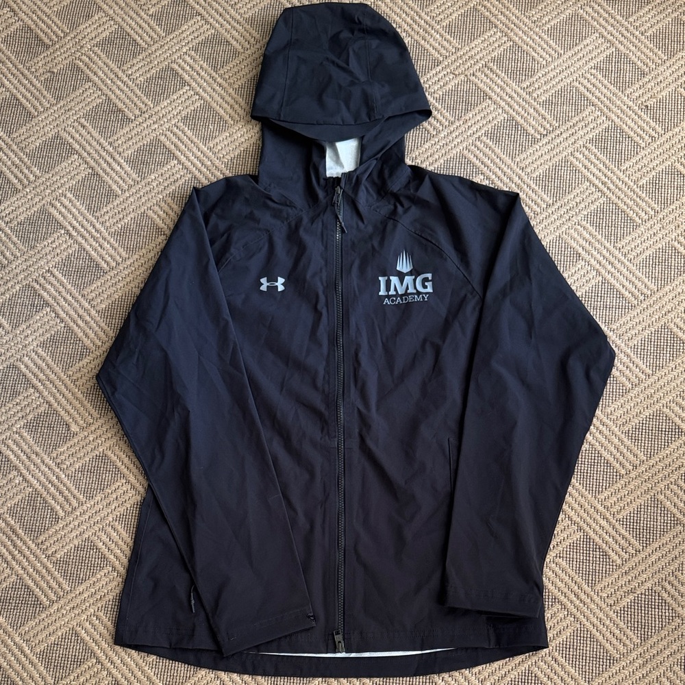 IMG Academy Women’s Under Armour Black Hooded Rain Jacket